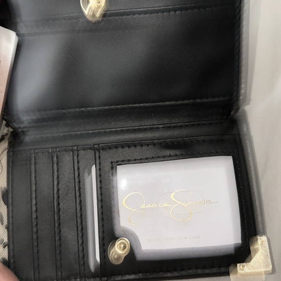 NWT Jessica Simpson flecked python black and gold snakeskin wallet so nice - Picture 4 of 7